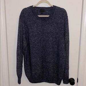 Magaschoni Men Navy Blue Knit Sweater